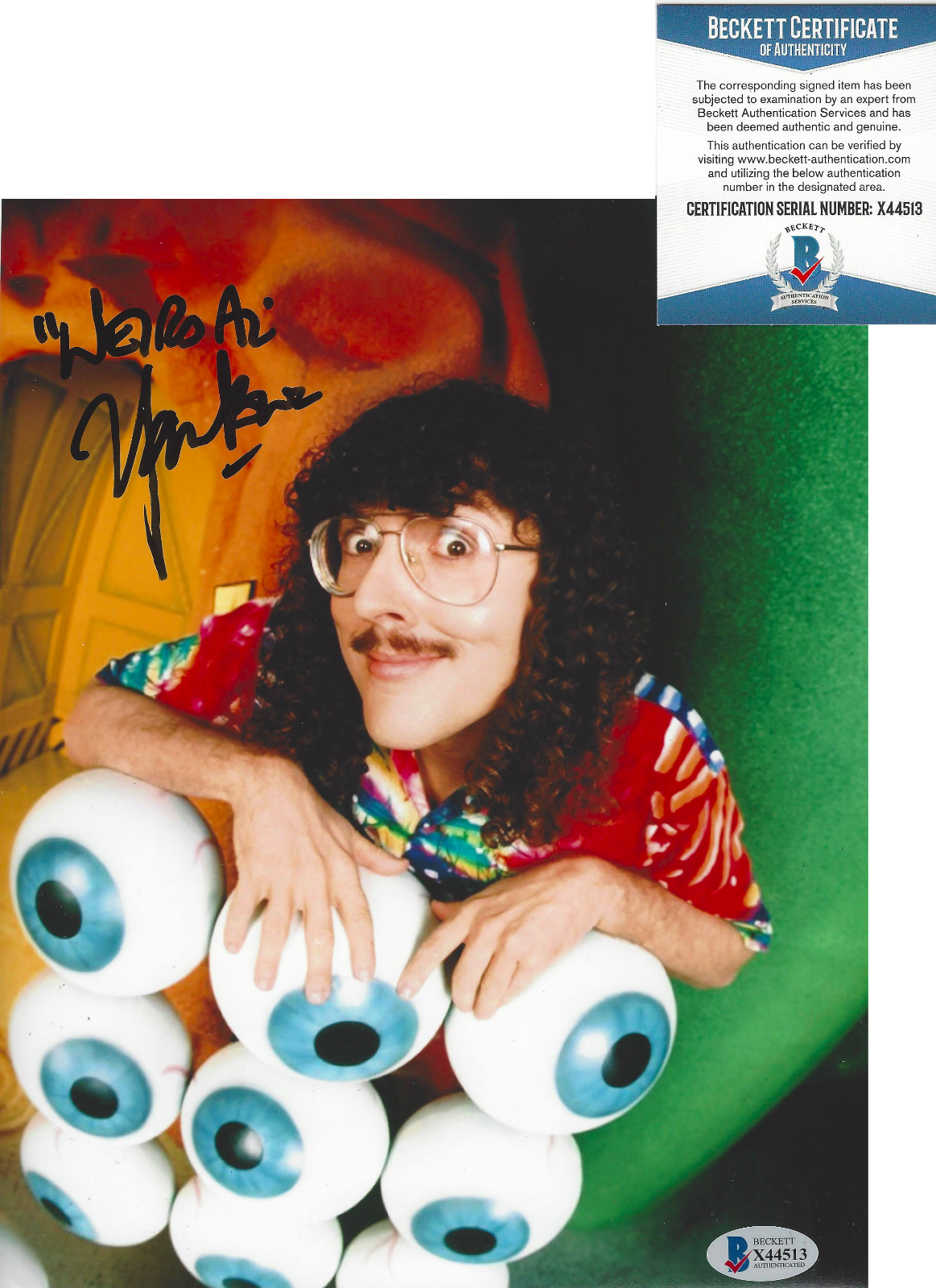 WEIRD AL YANKOVIC - SIGNED AUTHENTIC 8X10 Photo Poster painting SINGER UHF BECKETT COA BAS