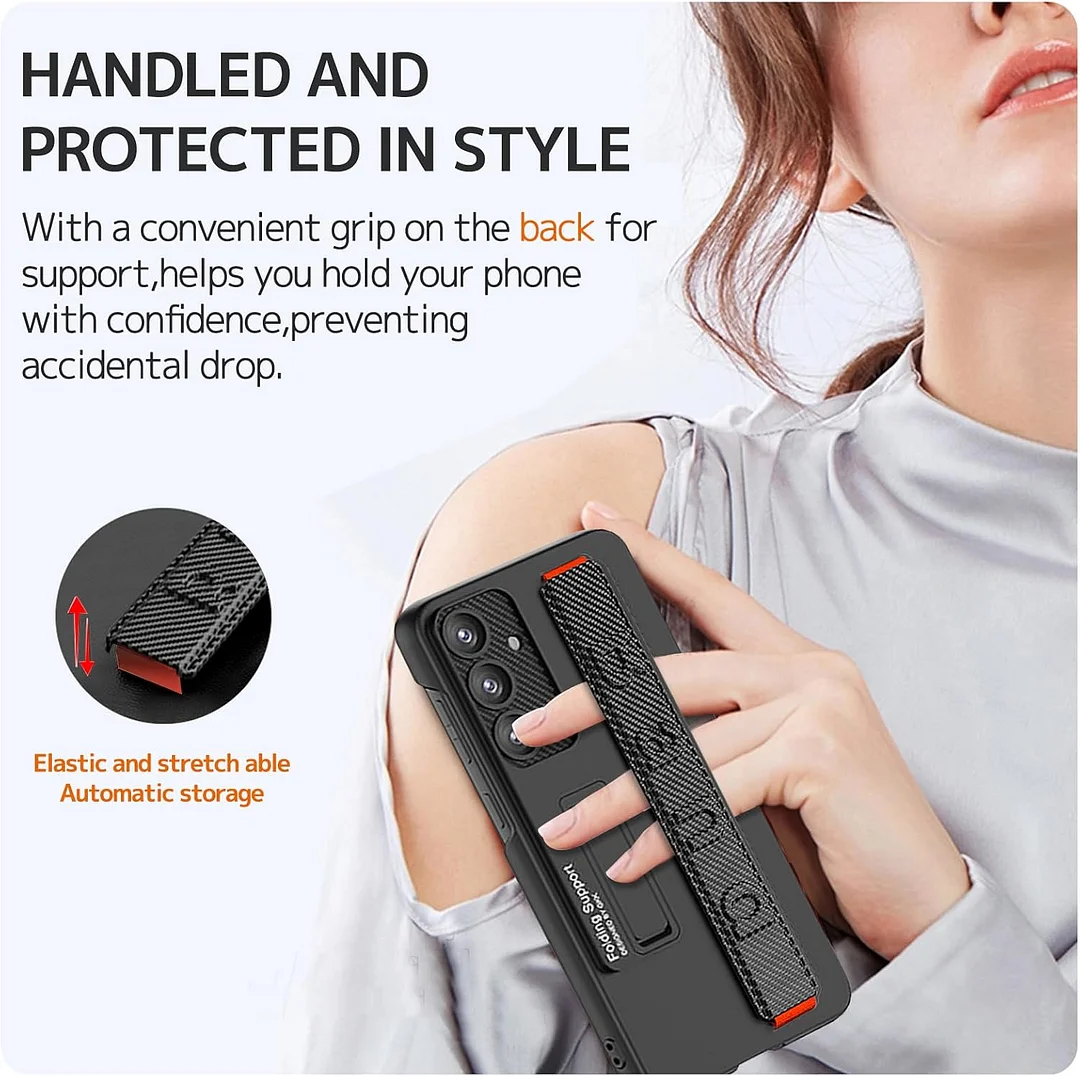 Suitable for S26 Ultra phone case, ultra-thin stand, elastic wrist strap, precision hole, shockproof protective case