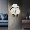 Rocking Panda Decorative Wall Clock 13.8 Inch Modern Wall Clock Large Night Light Wall Clock with Remote Control Battery Powered Large Clock Silent No Ticking