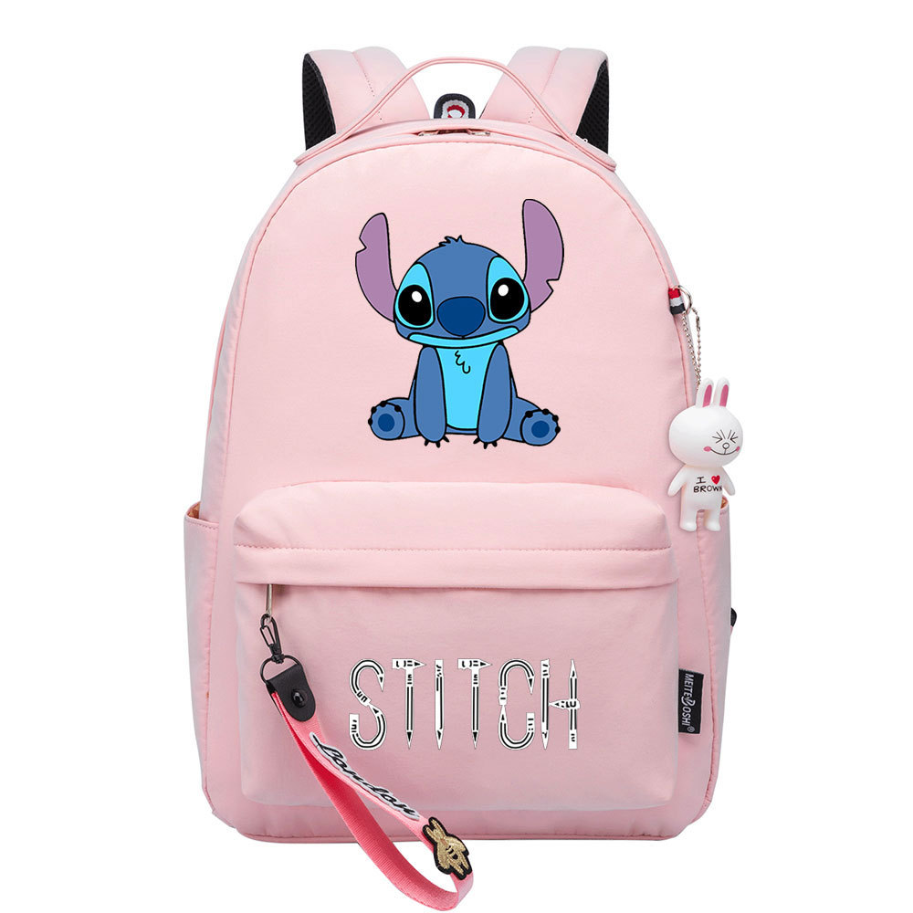 Disney Lilo & Stitch Backpack – Cute and Fashionable Schoolbag with Double Side Pockets and Large Capacity for Leisure Travel-Mayoulove