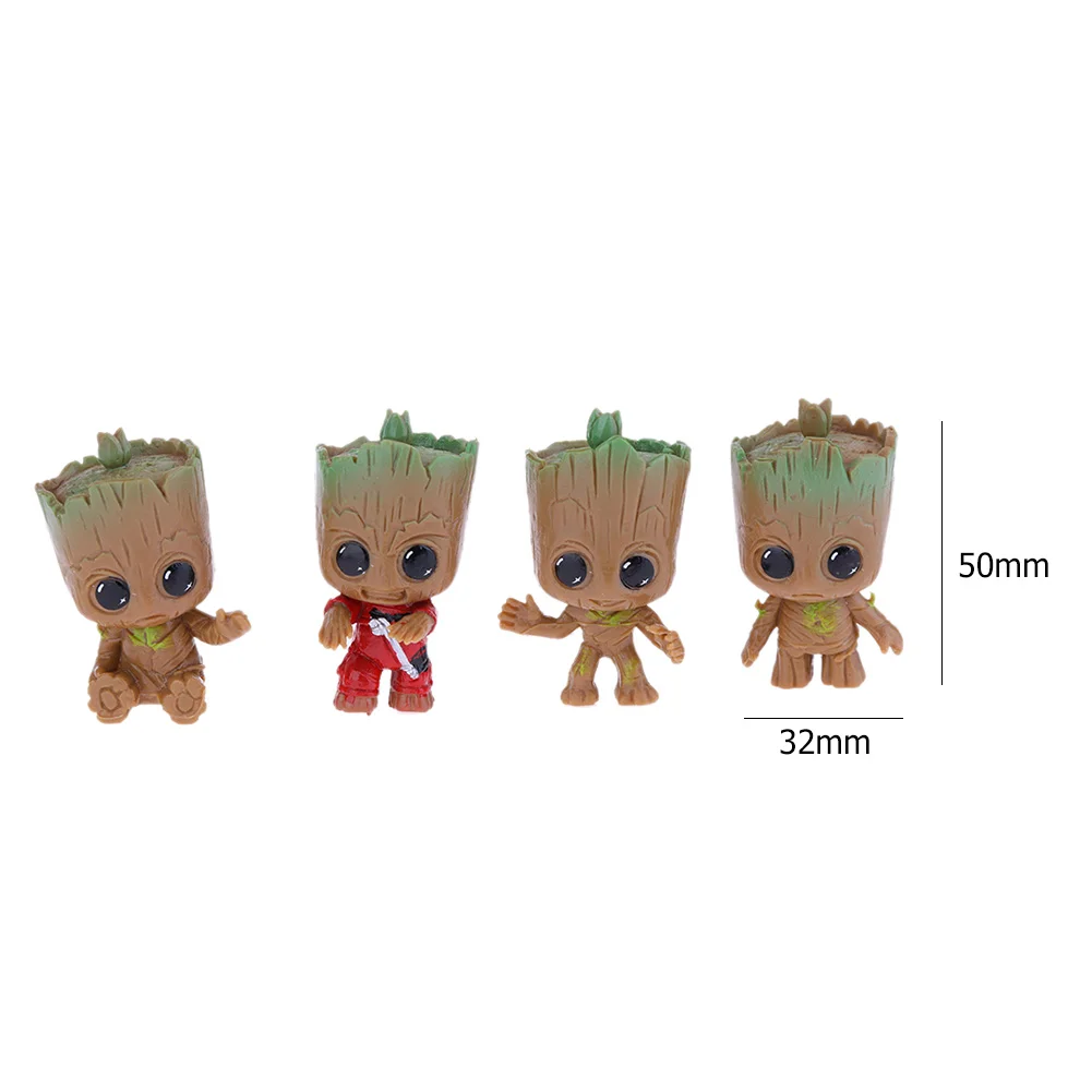 4pcs Escort Team Tree Man Figure Action Toy DIY Cake Bake Doll