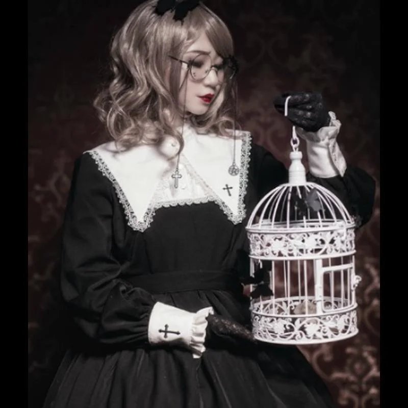 Black Gothic Lolita Crossed Dress SP1710838