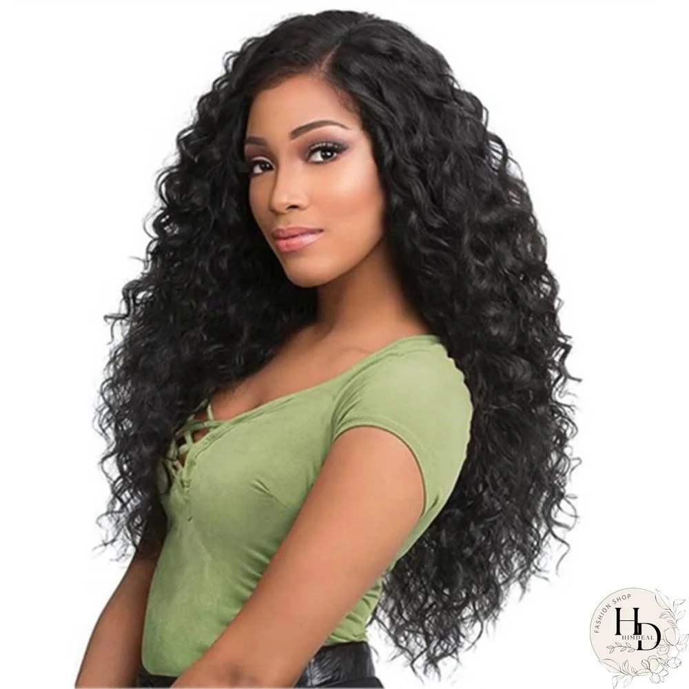 Hot European and American Fashion Wigs Small Curls Black Fluffy Wigs Long Curls