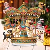(US Only)Acrylic 2D Flat Dogs Carousel DIY Desktop Diamond Art Kits Bedroom Table Decor