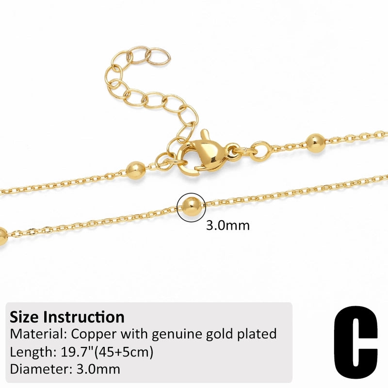 1 Piece 201 Stainless Steel 18K Gold Plated 40-45cm Diameter 4mm Jewelry Accessories Chain