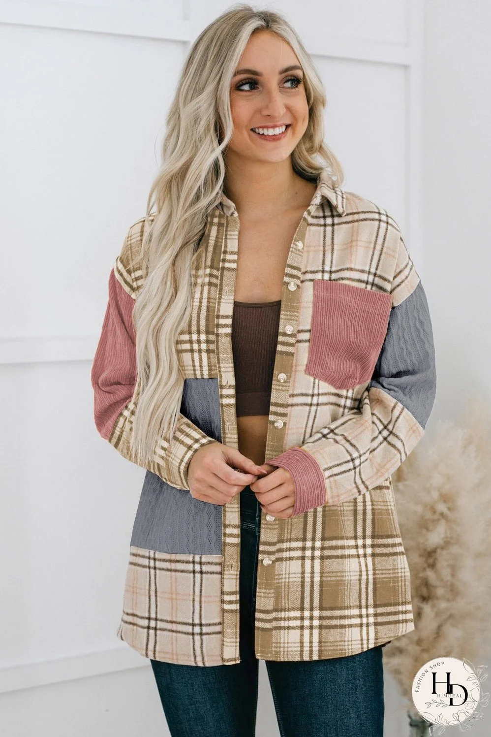 Stylish Colorblocked Corduroy Jacket