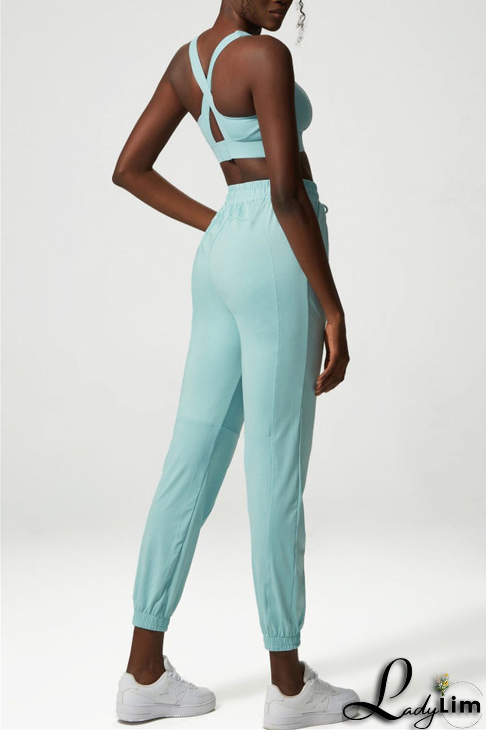 Apricot Casual Sportswear Solid Patchwork Regular High Waist Trousers