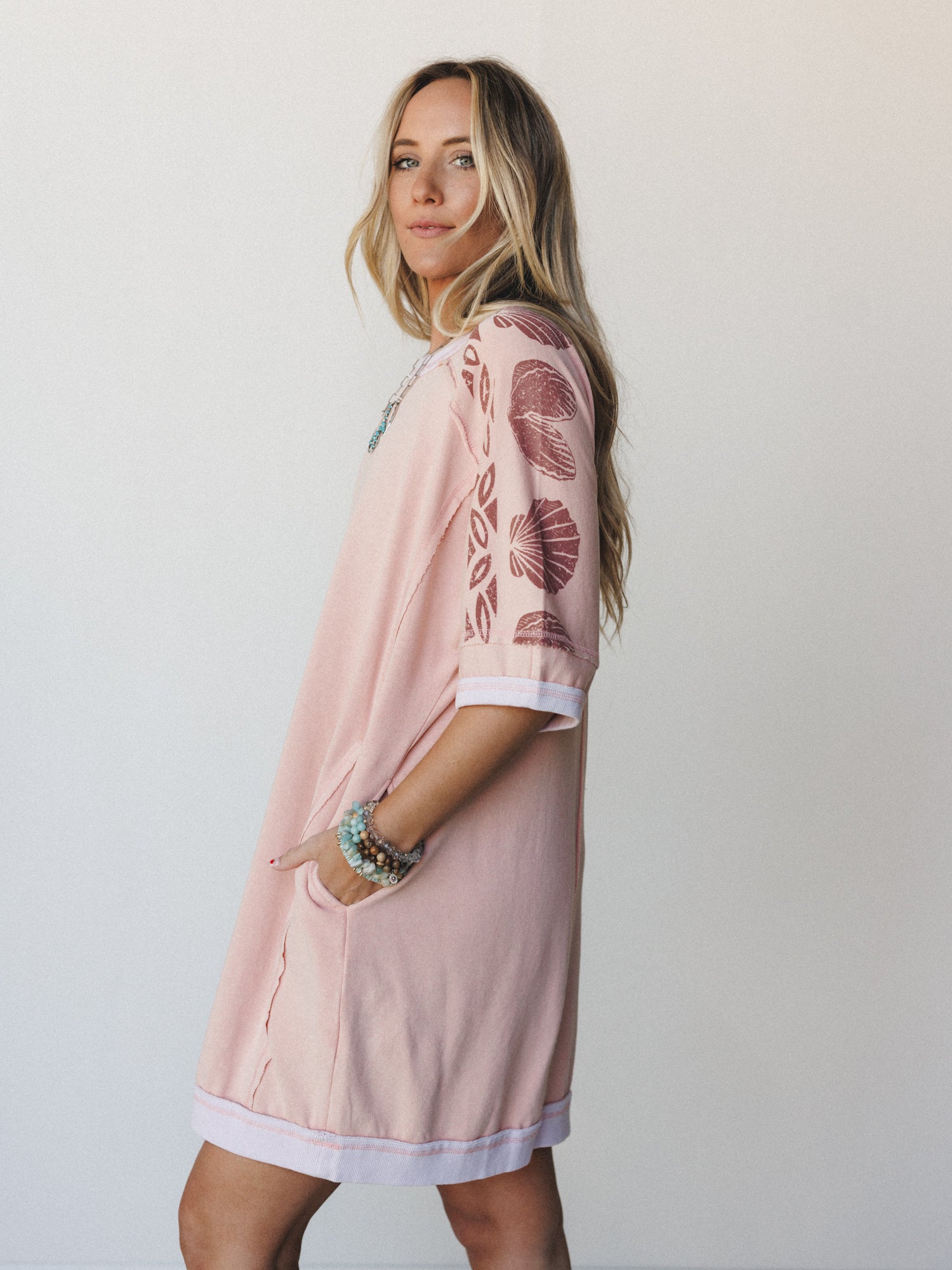 South Beach Sands Tee Dress - Blush