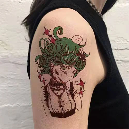 Anime Tattoo Sticker Waterproof for Men Women Body Art Personality Cool Butterfly Fake Tattoo Arm Thigh Pattern Temporary Tattoo