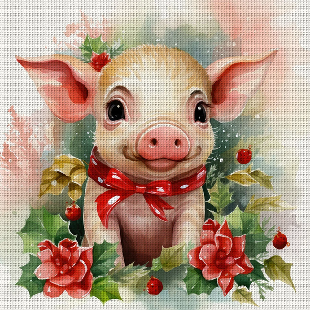 DIY Stamped Cross Stitch 11CT Full Embroidery 40*40cm - Piggy