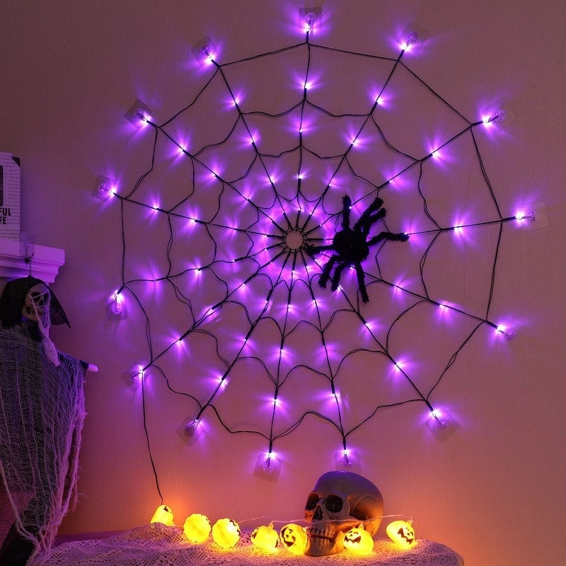 Halloween Spider Spider Web LED Plastic Holiday Party Decorative Props