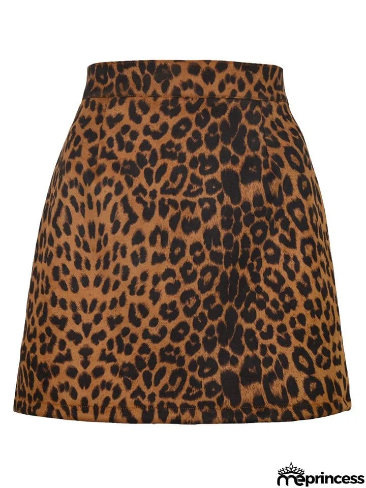 Women's Sexy A Line Suede High Waisted Skirts