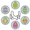 6Pcs/set Diamond Painting Christmas Coaster Cup Cushion with Rack Cup Pad Decor