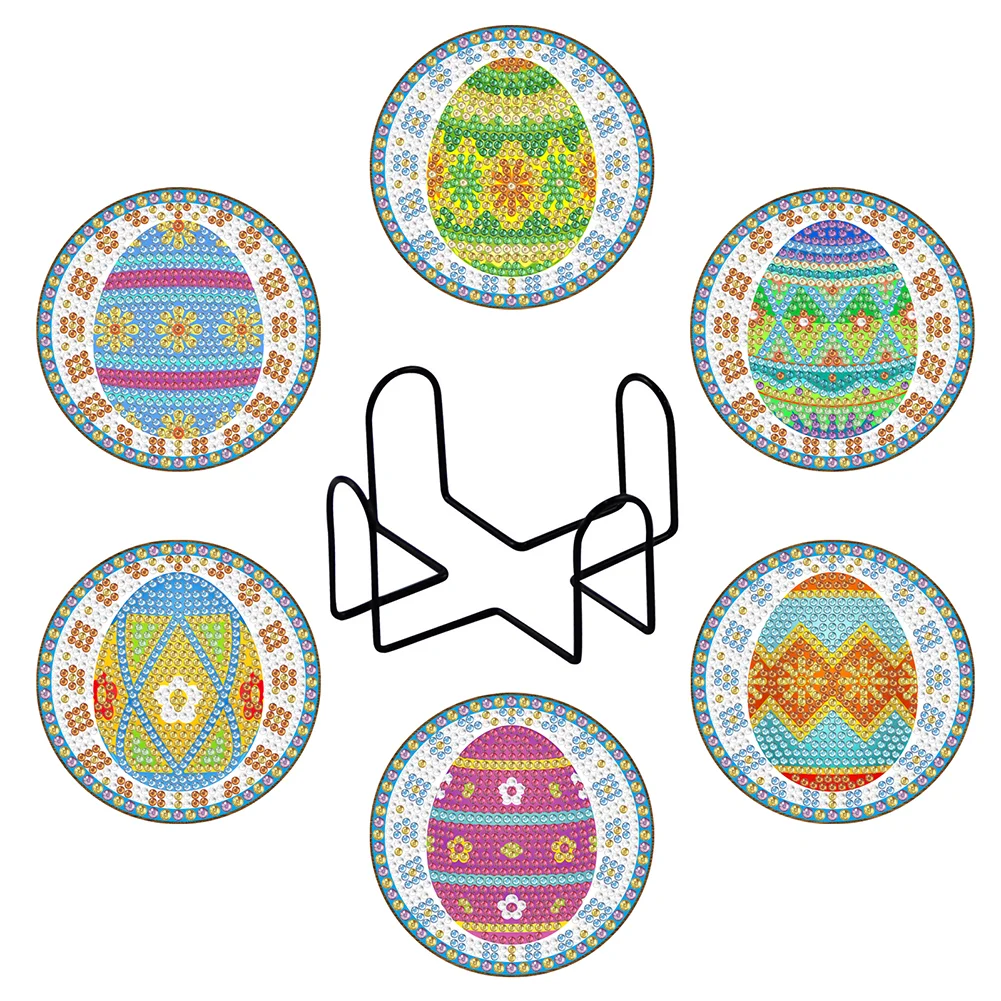 DIY Wooden Mandala Egg Coasters Diamond Painting Kits for Beginners, Adults & Kids Art Craft Supplies