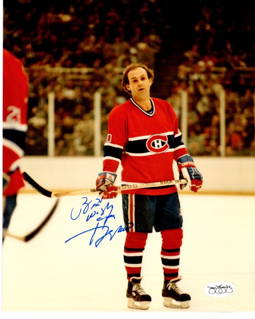 Guy Lafleur Signed Montreal Canadians 8x10 inch Photo Poster painting - JSA Sticker of Aproval