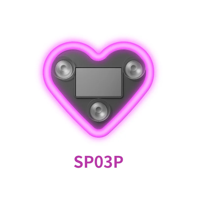 Solar-Operated Heart-Shaped Plastic LED Neon Atmosphere Light Window Decoration for Cars Love Theme Exterior Accessory