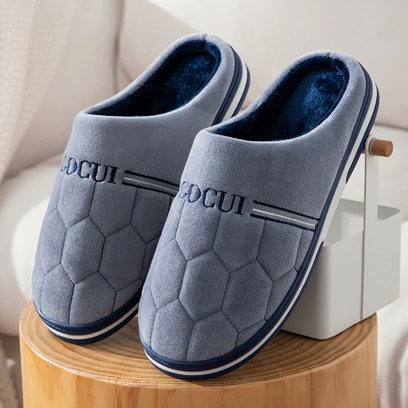 Size 47 48 49 50 Large Size Men's Cotton Slippers for Autumn Winter Extra Large Plus Size Home Warm Thick-soled Indoor Slippers