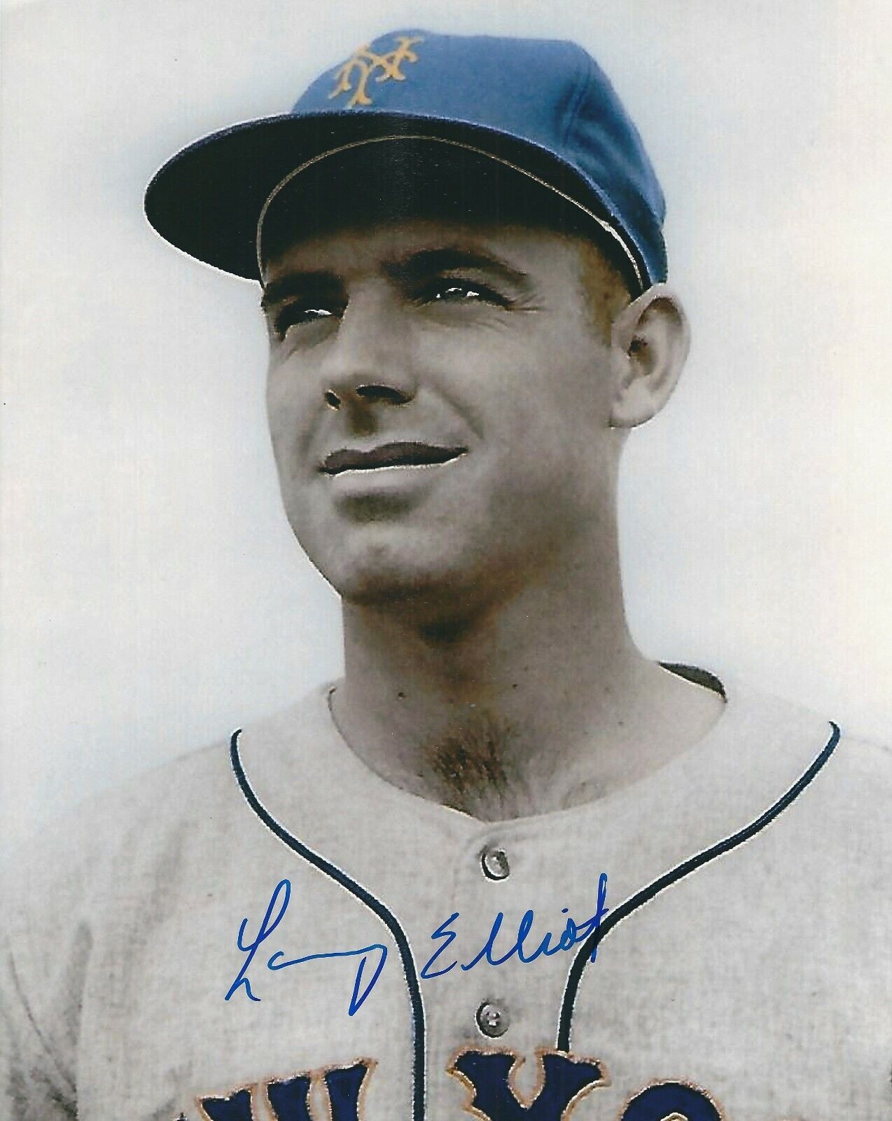 Signed 8x10 LARRY ELLIOT New York Mets Autographed Photo Poster painting - COA