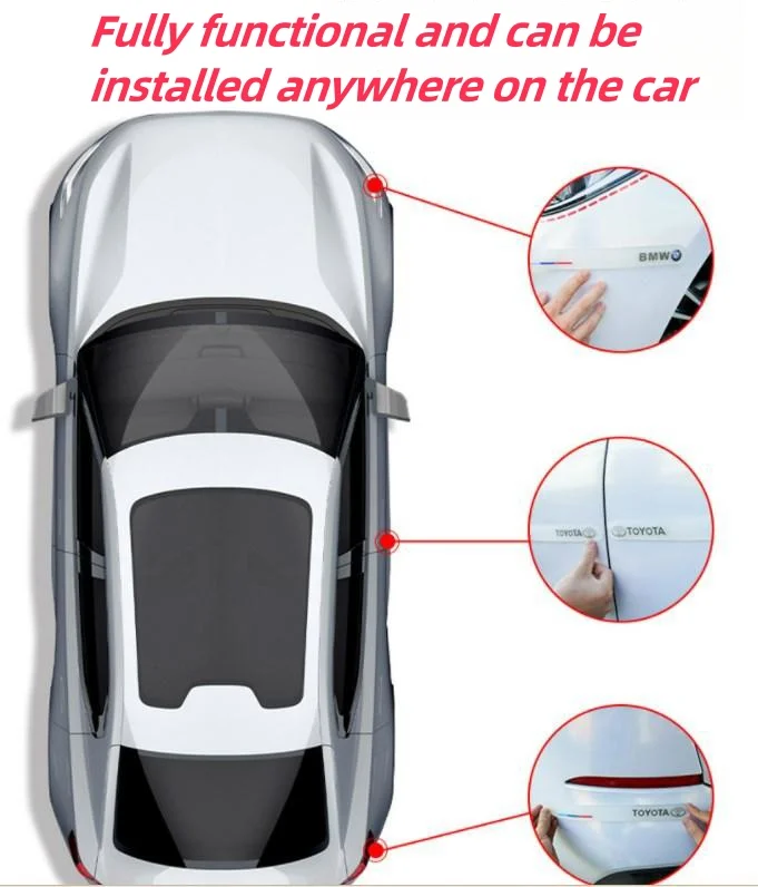 Car front and rear bumper anti-collision strips