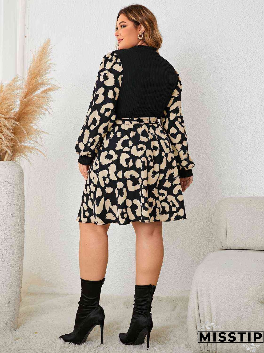 Plus Size Splicing Dress