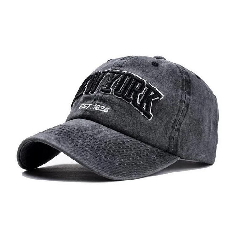 High-quality unisex washed 100% cotton NEW YORK 1625 embroidery casual hip-hop baseball cap vintage dad hat outdoor sports cap