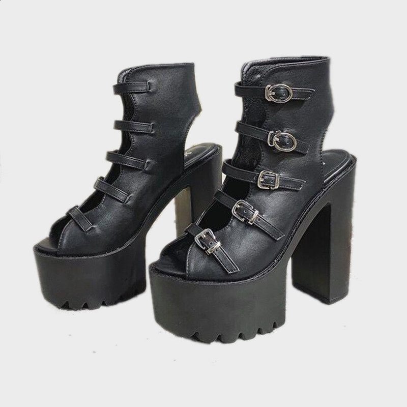 Buckle Straps Platform Sandals