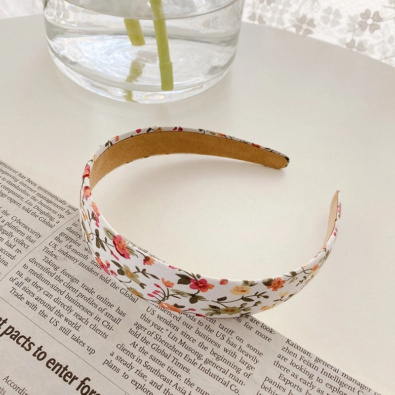 Retro Minimalist Women’s Solid Color Flower Cloth Hair Band