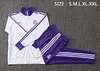 Joyfball 2024/2025 Real Madrid Long Zipped Jacket white Retro version Soccer Jersey 1:1 Thai Quality 