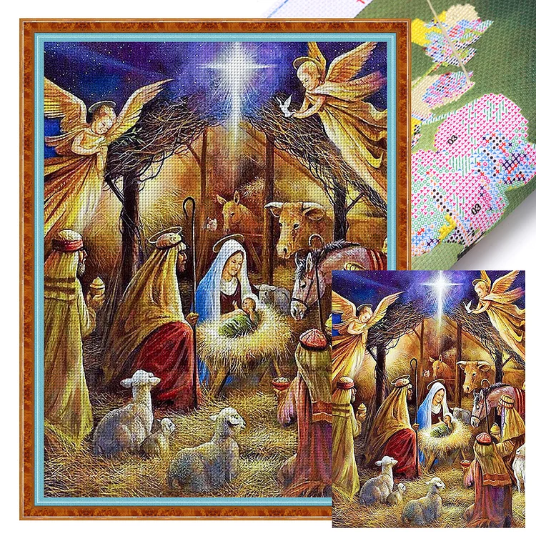Nativity 11CT Stamped Cross Stitch 50*65CM