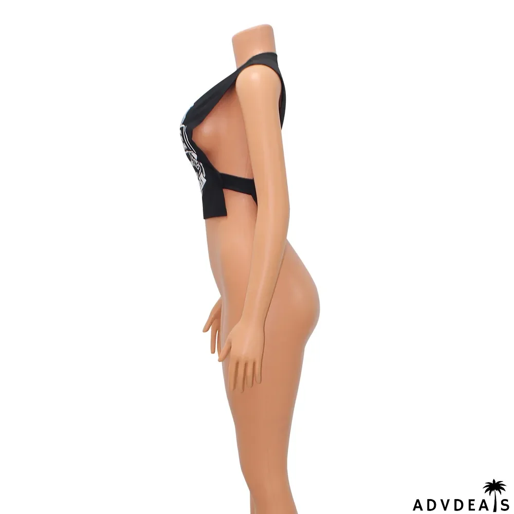 Fashion Sexy Loose Print Sleeveless Tank Top T-Shirt