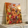 (30x40cm)DIY Pearl Painting Framed Pumpkin Autumn Basket Handmade Pearl Material Art Kit Living Room Decor