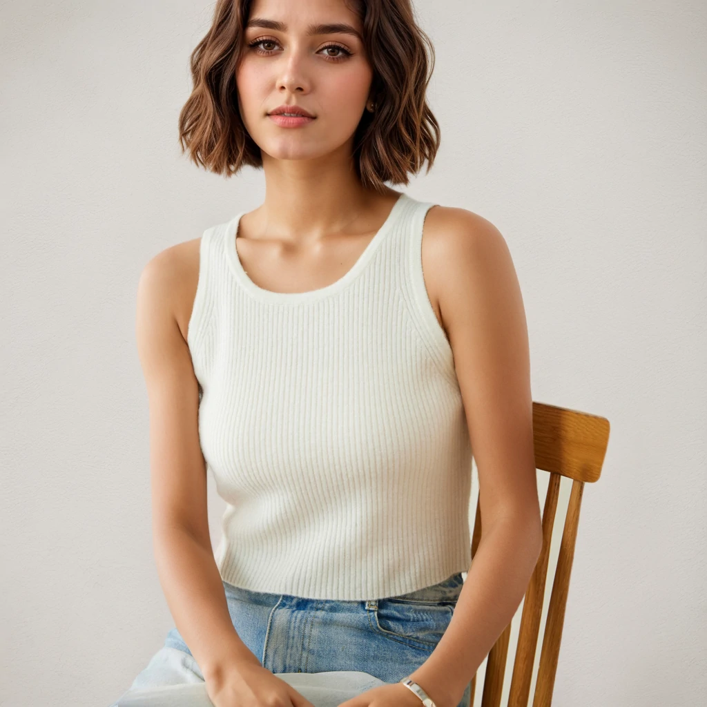 Slim-fitting Short Cashmere Knitted Vest REAL SILK LIFE