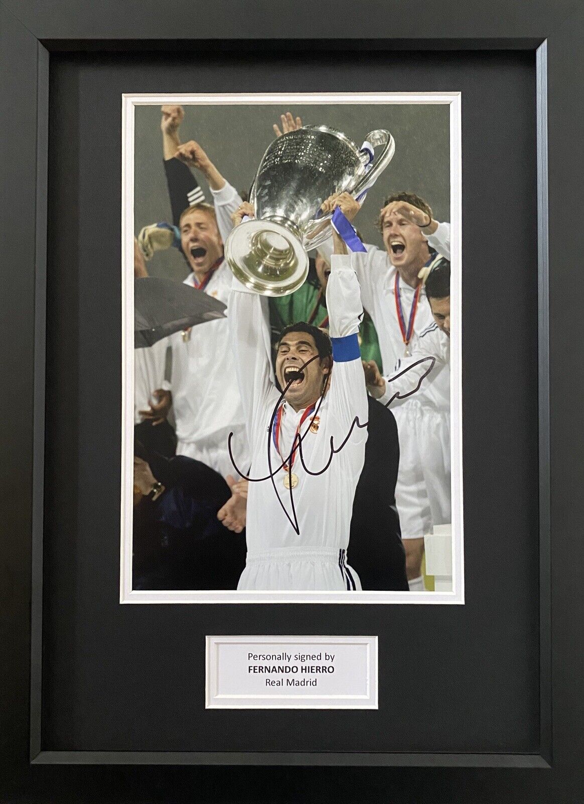 Fernando Hierro Hand Signed Real Madrid Photo Poster painting In A3 Frame Display