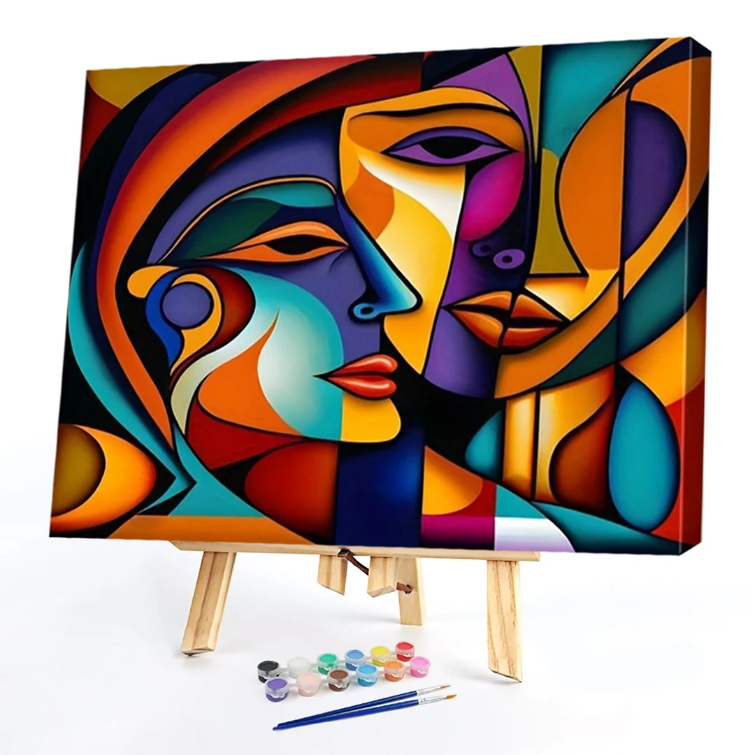 Abstract Figures DIY Paint By Numbers Kit on Canvas 40x50cm Without Frame Paint by Numbers Kits Drawing Paintwork for Beginners Adults Gift Home Wall Decor