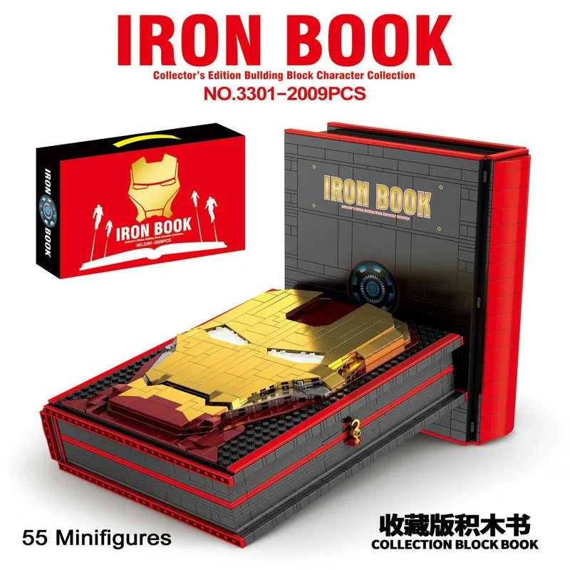 MOC 3301 Super Hero Movie Marvel Iron Book Bricks Toys 2009PCS Includes 55 minifigures - last one set -