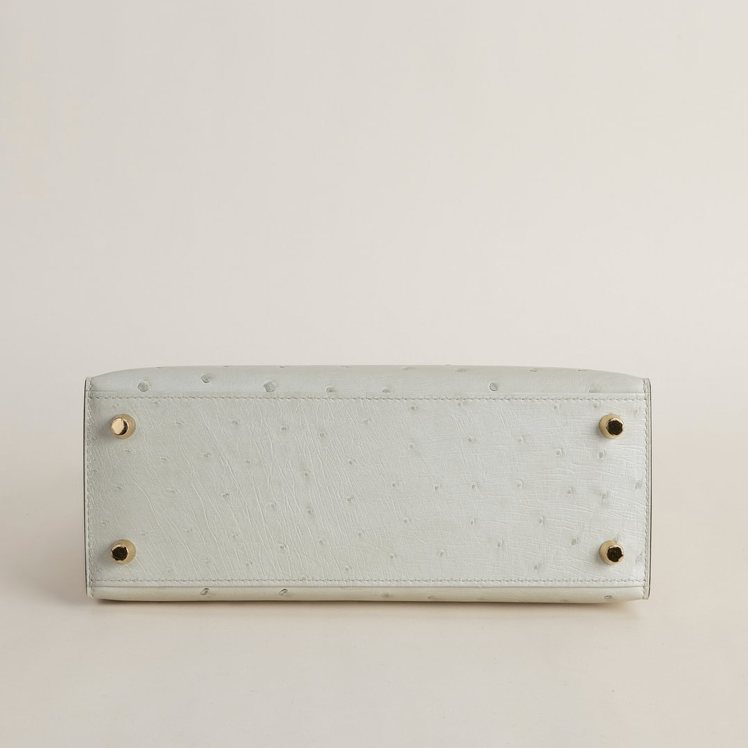 Kelly25 Ostrich 3C Parchemin GHW