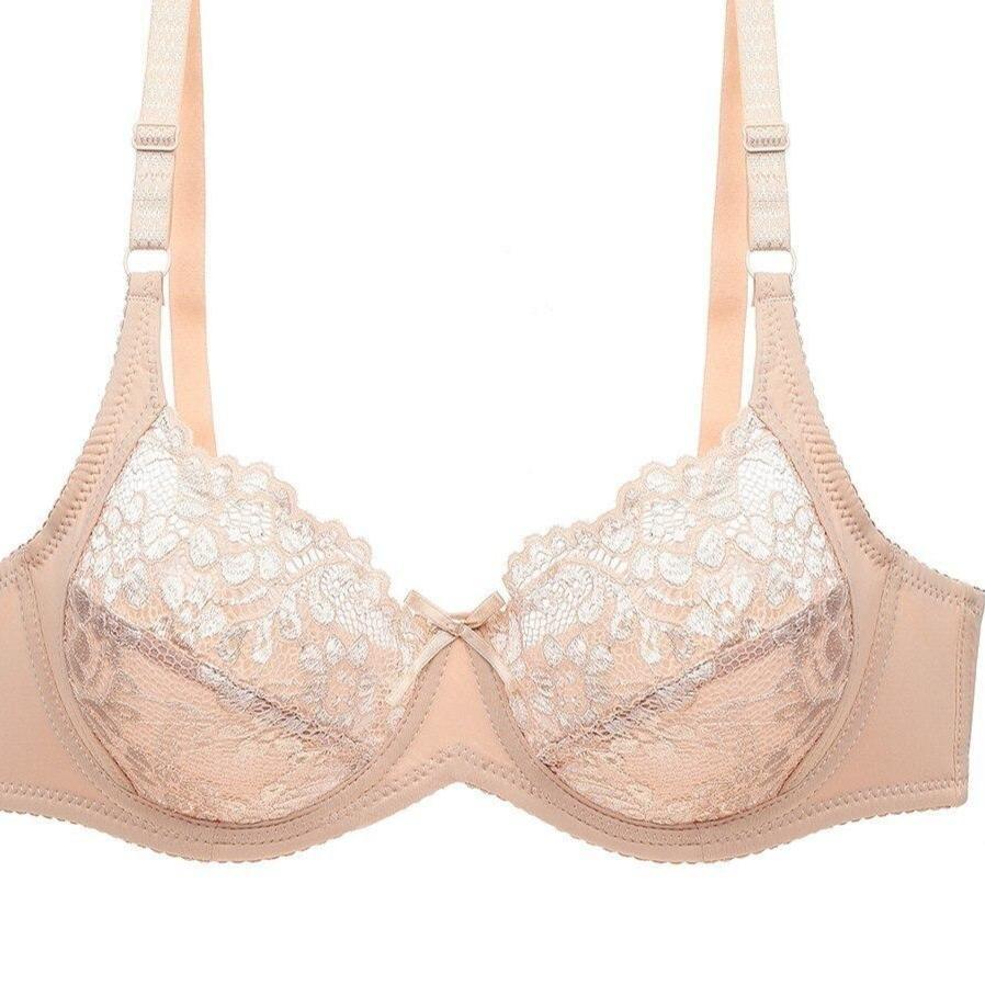  thdmladies Unlined Full Cup Floral Lace Bras thedmladies
