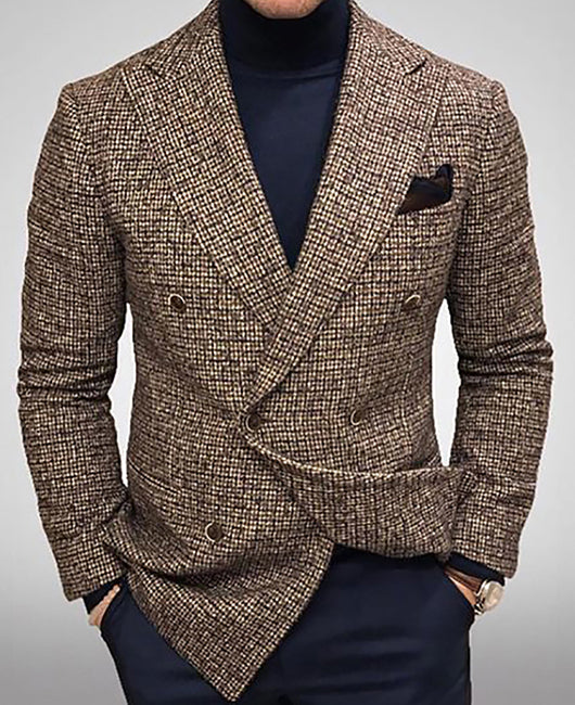 Double Breasted Lapel Casual Blazer