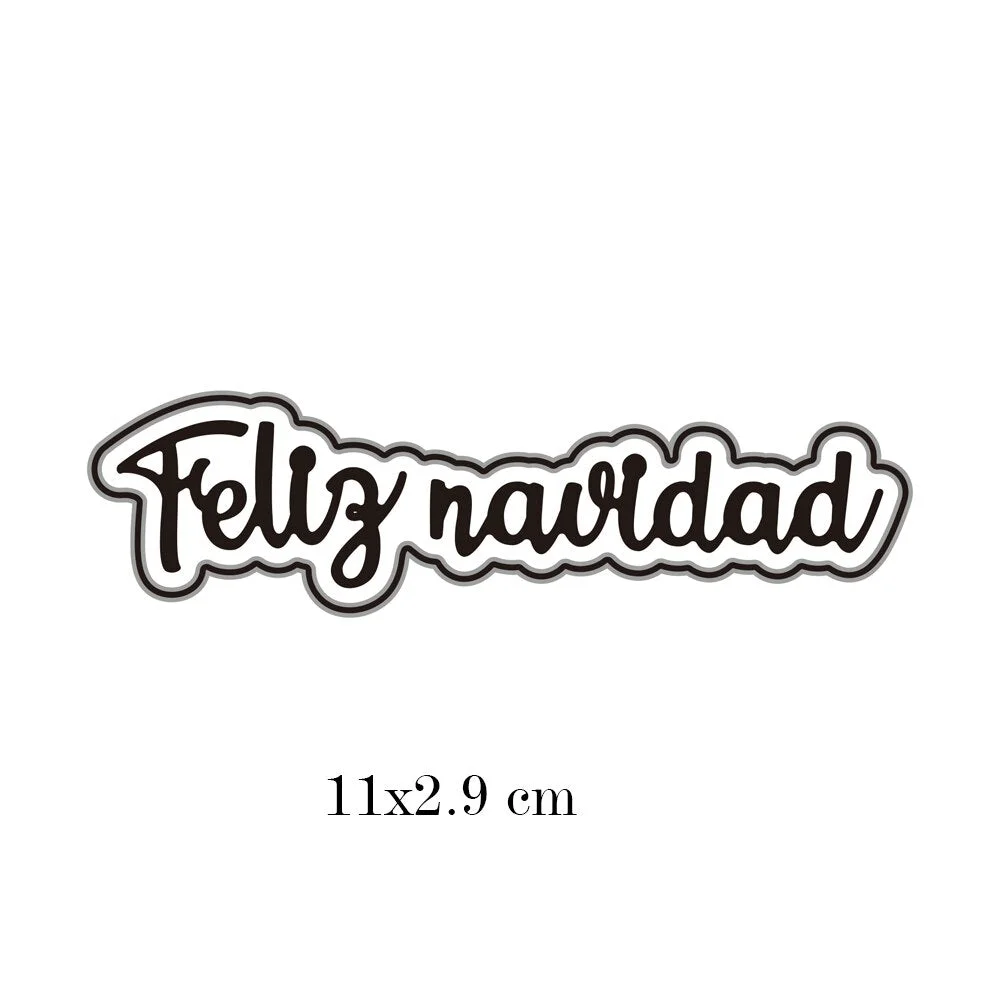 Words"Feliz navidad"Metal Cutting Die Scrapbooking Stencil for Scrapbooking Photo Album Decoration DIY Cards New 2021