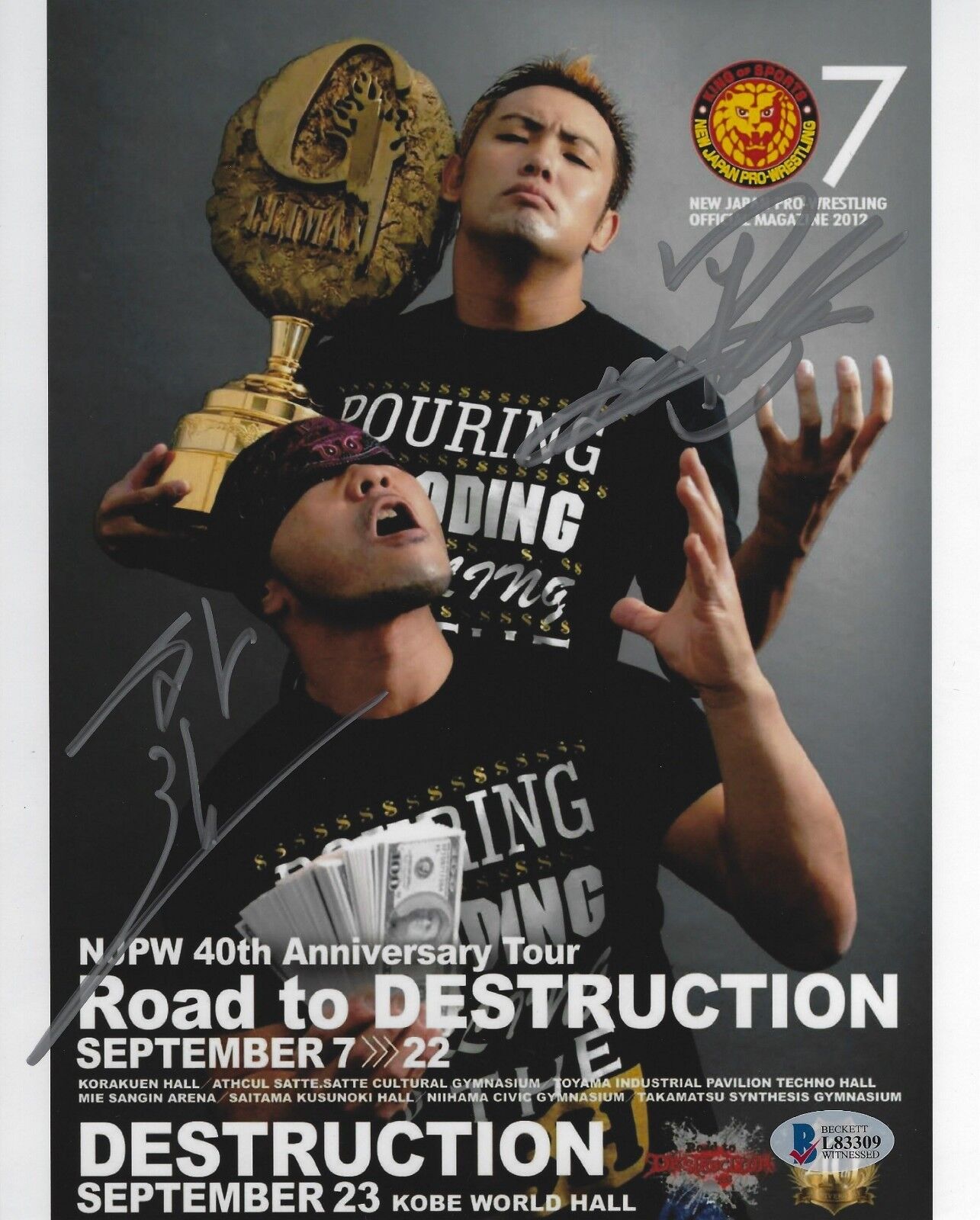 Gedo & Kazuchika Okada Signed 8x10 Photo Poster painting BAS Beckett COA New Japan Pro Wrestling