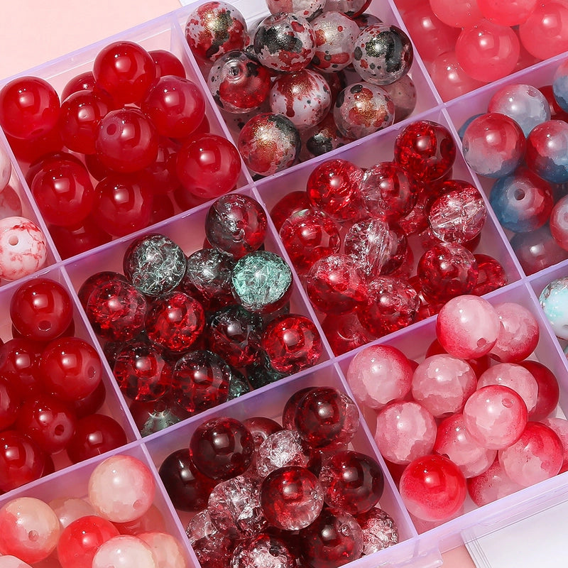 50 PCS/Package Diameter 10mm Diameter 4mm Diameter 8mm Glass Solid Color Jewelry Accessories