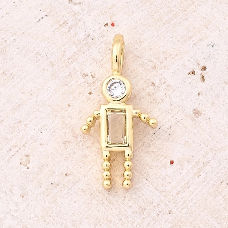 1 Piece 15×7.5mm Hole 2~2.9mm Copper Zircon 18K Gold Plated Geometric Simple Polished Jewelry Accessories Pendant