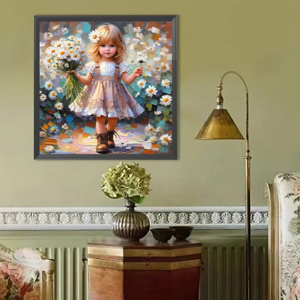 Diamond Painting - Full Round Drill - Flower Girl(Canvas|40*40cm)