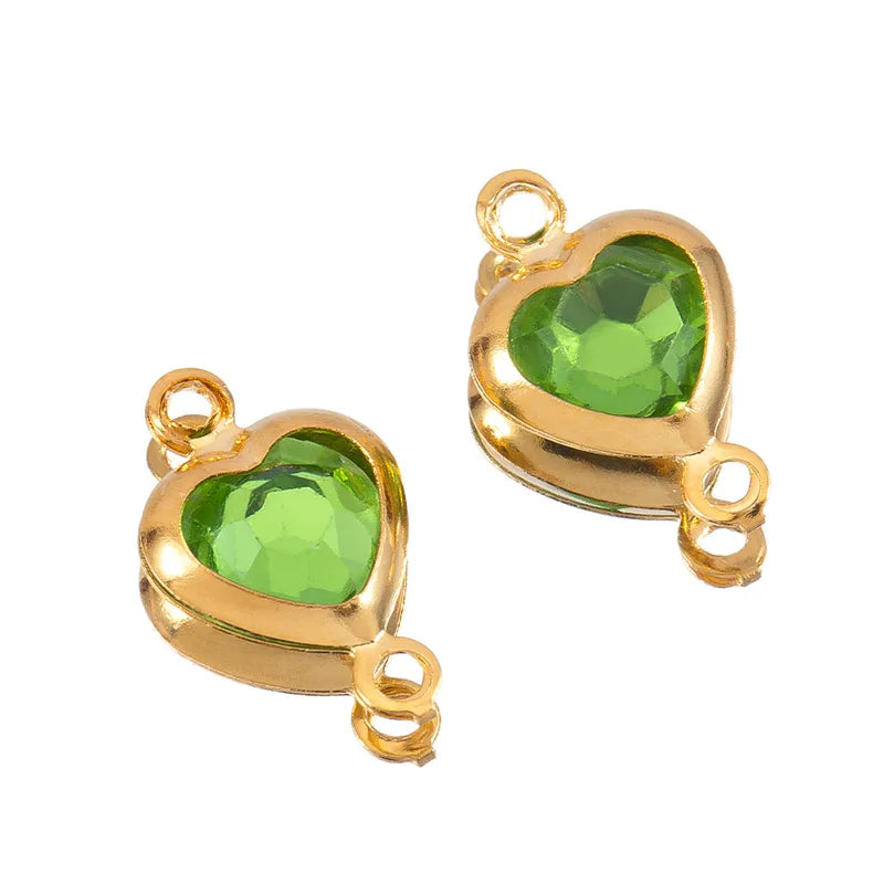 10 PCS/Package 6.5*11.5mm 304 Stainless Steel Zircon Square Pendant Jewelry Accessories