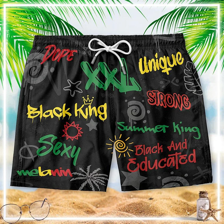Black King's Time Summer Beach Shorts
