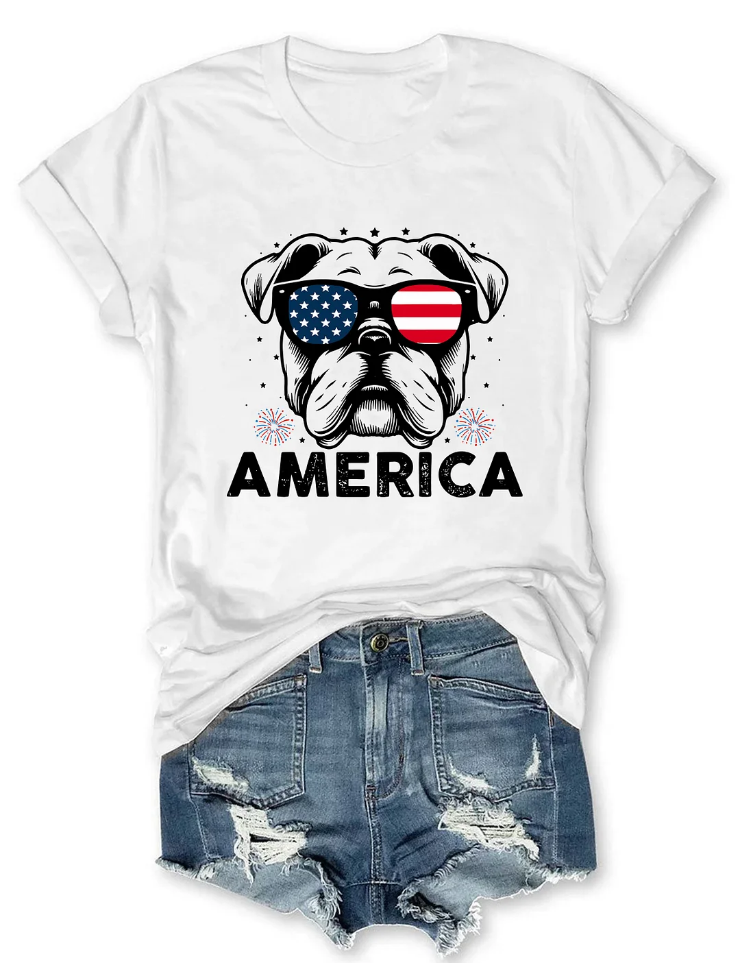 Bulldog America 4th Of July T-shirt