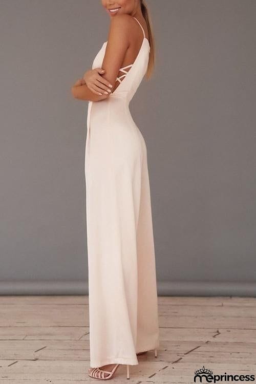 Side Cross Slip Jumpsuits