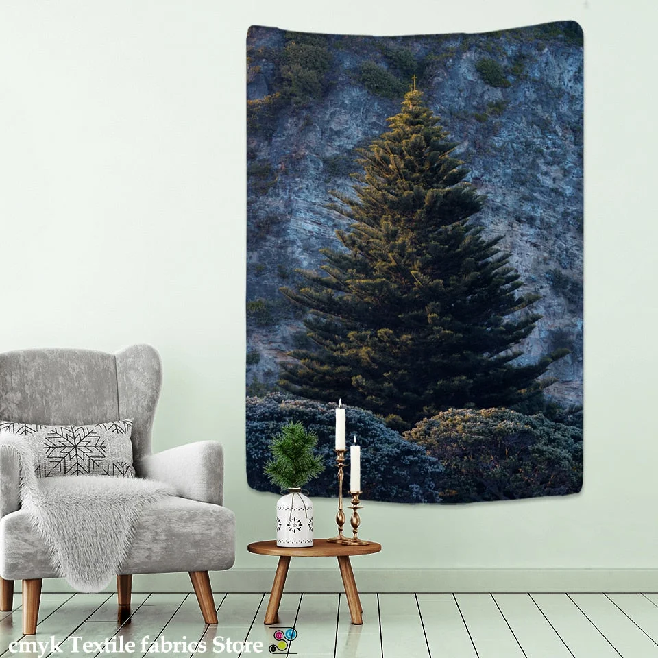 Christmas Tree Art Home Wall Hanging Tapestry Wall Ornamentation Christmas Wall Decor Home Decor Snow for Dorm Room Xmas