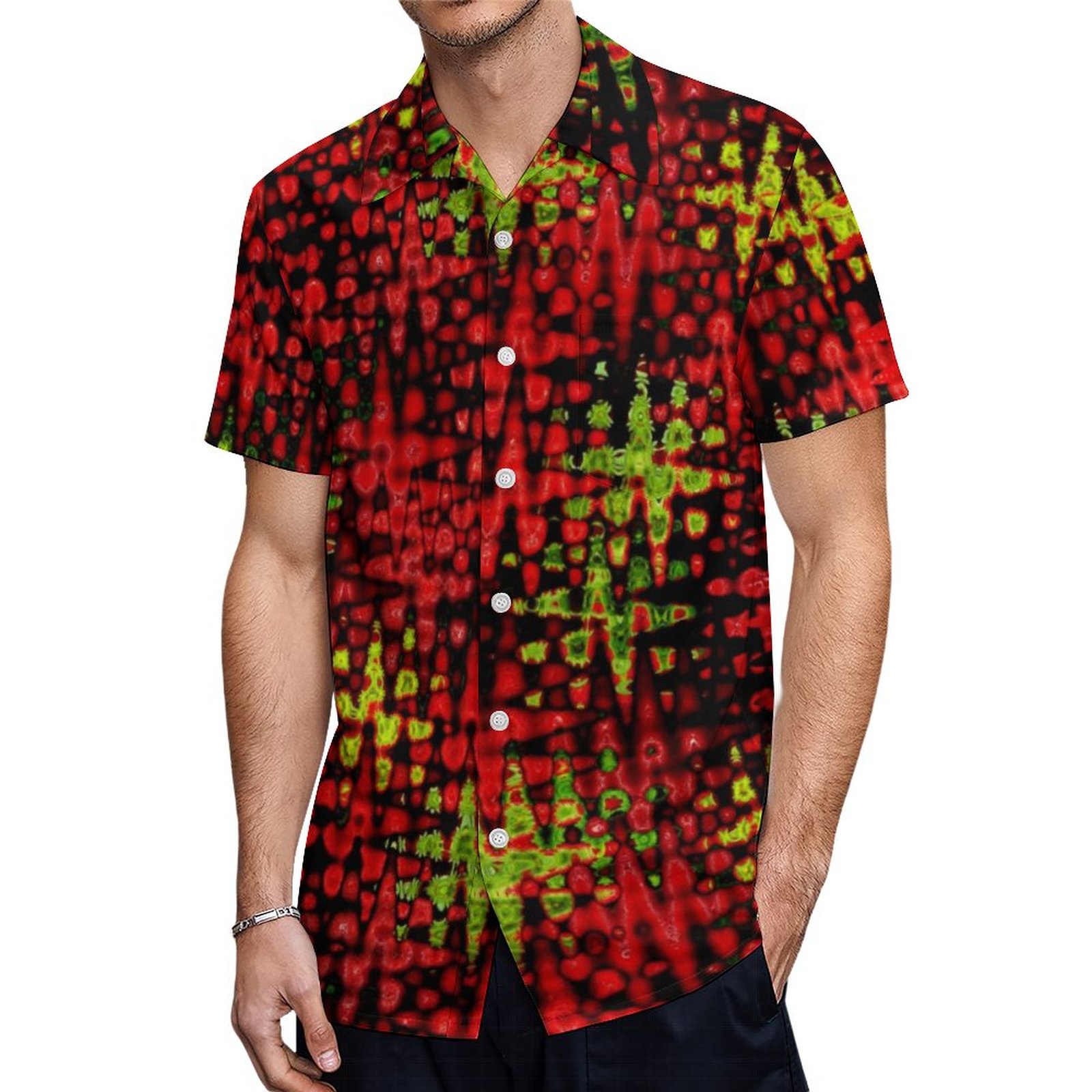 Bootyliscious Liquid Strawberry Rave Hawaiian Shirt Mens Button Down Plus Size Tropical Hawaii Beach Shirts