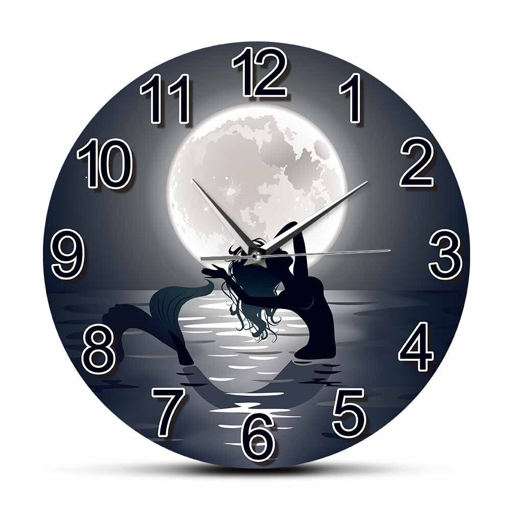 

Mermaid Crescent Moon - Frameless Acrylic Wall Clock, 501 Original